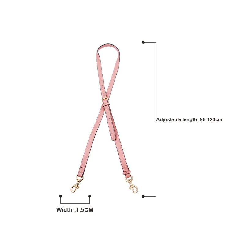 Cow Leather Bag Strap Women's Pink-1