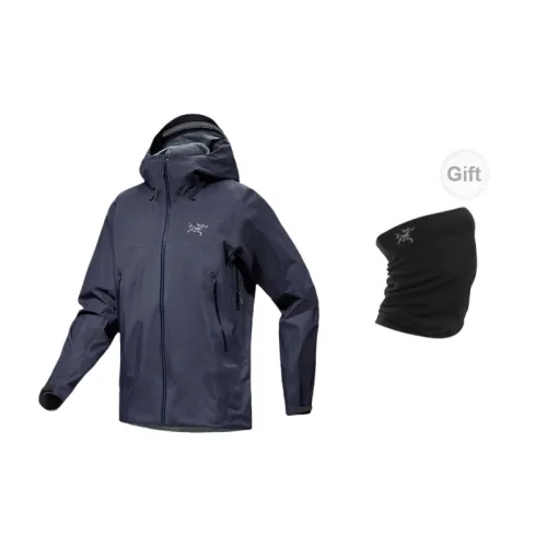 Arcteryx Beta Series Windbreaker Jackets Men Sapphire Blue With Scarf Included