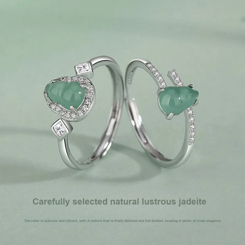 PUTUOSHANWENCHUANG Glutinous Jade Jadeite Rings Women's-2