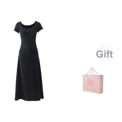 ZAZN Короткий рукав Платье Женское Черное