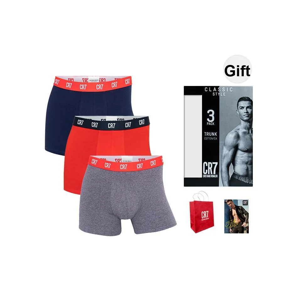 CR7 CRISTIANO RONALDO Underpants Men's 3 Pack Heather Gray/Red/Navy Blue