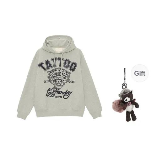Ed Hardy Sweatshirt Men's Light Smoke Gray, Comes With A Free Yves Saint Laurent Black Opium Fragrance Pendant.