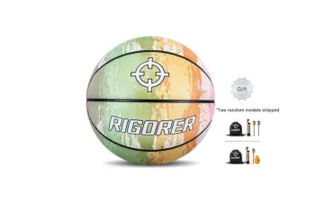 RIGORER Airbrush Rainbow Collection Moisture Absorbing Leather Basketball Fresh Green Size 7 Training Unisex