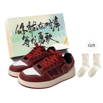 JimiXiong Abrasion Resistant Low Top Skateboard Shoes Women's Red