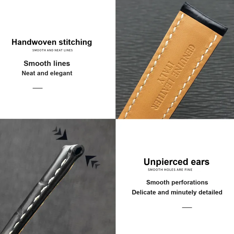 ZHISHENG Longines Compatibility Watch Band 14 21mm Interface Width Genuine Leather Material-2