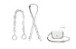 1.5cm Width Cream White Silver-Tone Buckle Plain Weave Shoulder Strap+Decorative Chain 33cm
