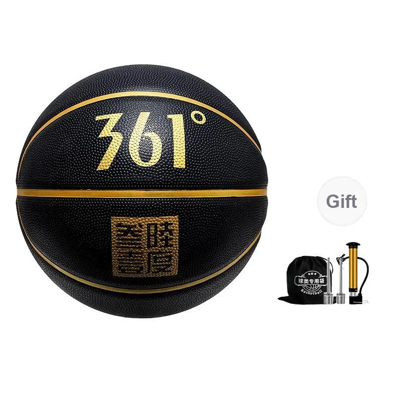 361° Rubber Basketball Shiny Gold Black Size 7 Training Unisex-0
