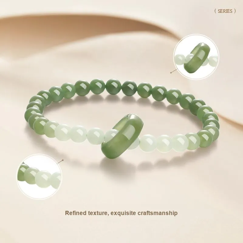 JINLIUFUJIXIANG Hetian Jade Bracelets White Jade/Pale Greenish White Jade Unisex-2