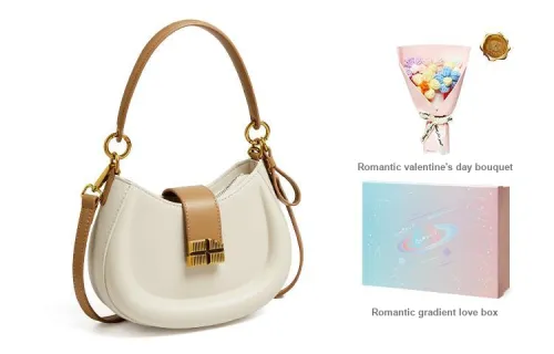 Narandu Synthetic Leather legion Bag Shoulder Bag Crossbody Bag Shoulder Bag Small Size Women's Ecru & Apricot