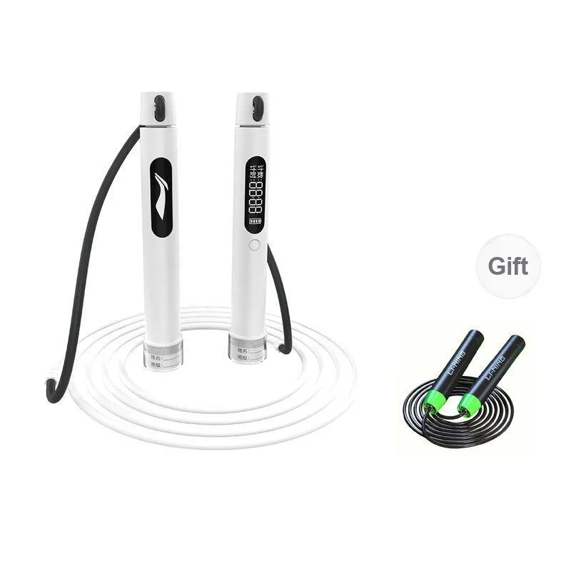 LiNing Aerobic Fat Reduction Non Countable Jump Ropes Adults Aluminum Alloy Controller PU Steel Wire Rope 3m-0