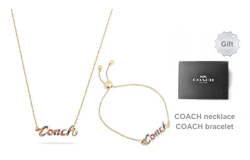 COACH Gold Plated Necklaces Women's Multicolor-3