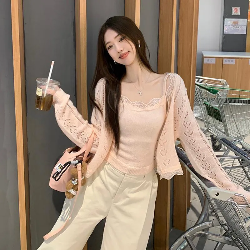 BVODE Knitwear Women's Cardigan+Camisole-4