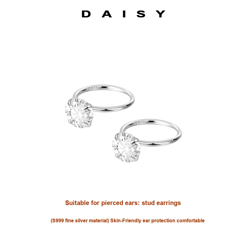 Daisy Dream Full Sterling Silver Earrings Women's-2