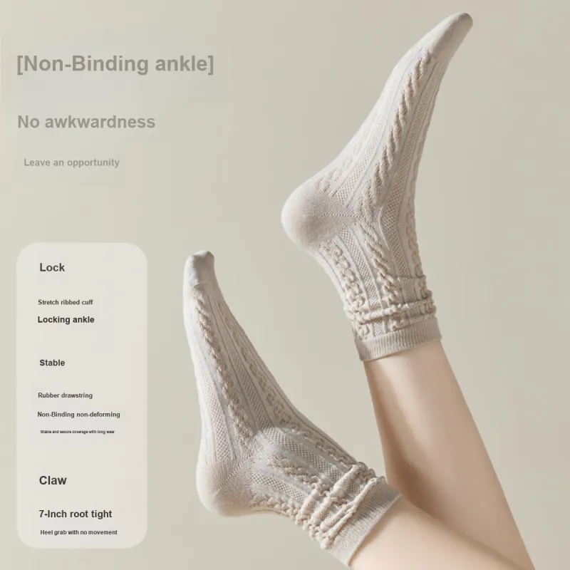 MIIOW Mid Calf Socks Women's 5 Pack Mixed Color-5
