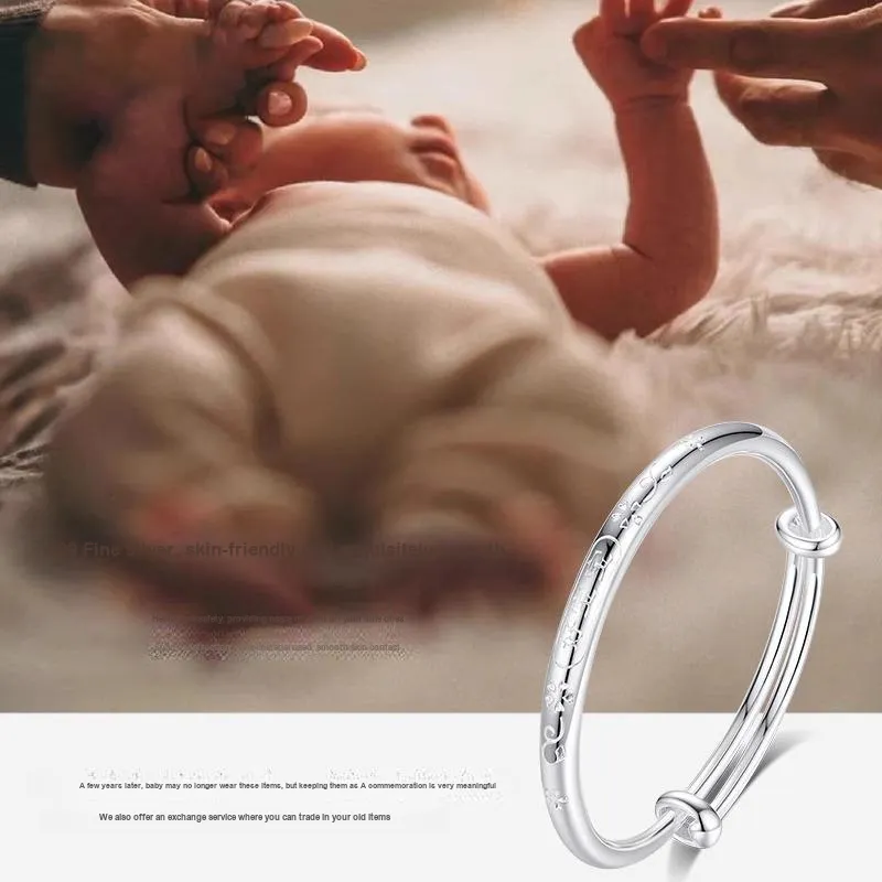 MIAOYINGE 999 Fine Silver Sterling Silver Bracelets Kids'-4