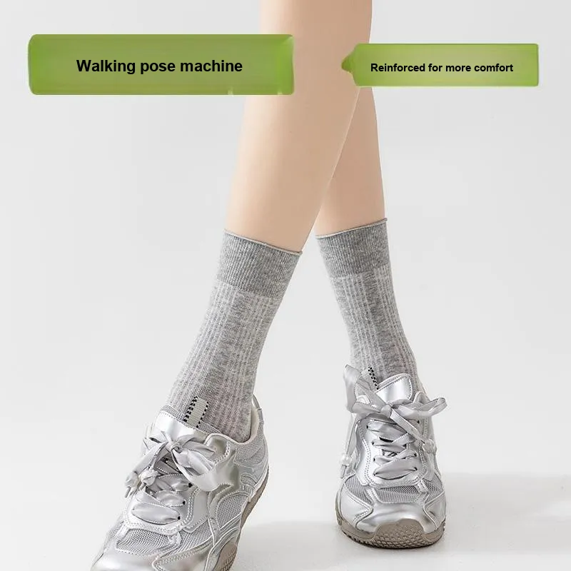 Top Melon Mid Calf Socks Women's Combo Set-9