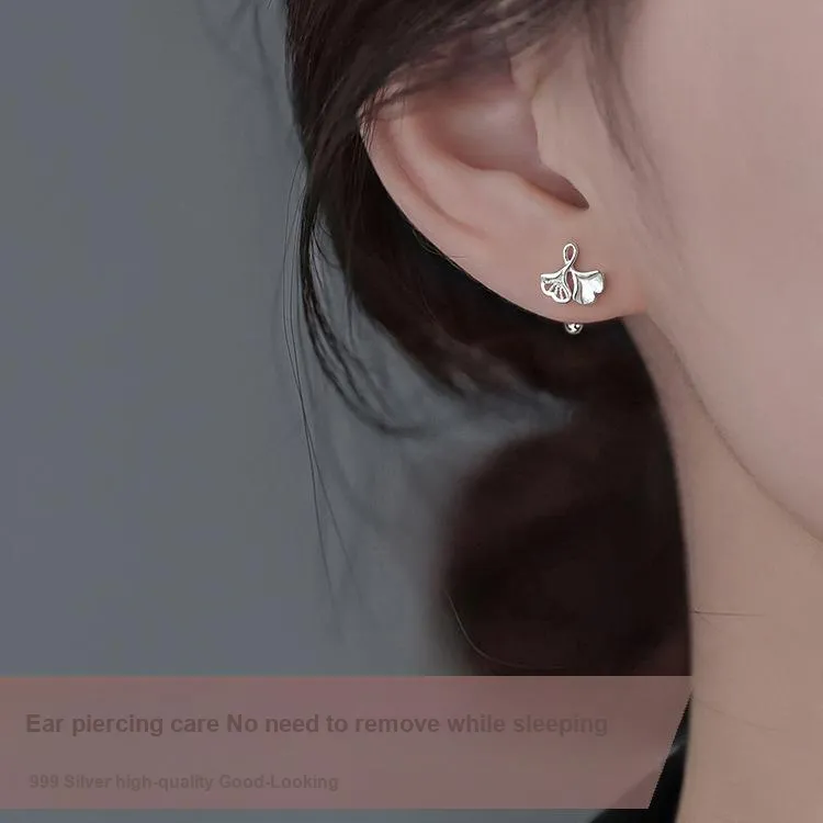 DAWO 999 Fine Silver Stud Earrings Women's-2
