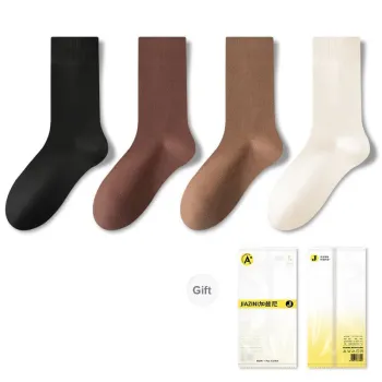 JIAZINI Mid Calf Socks Unisex 4 Pack