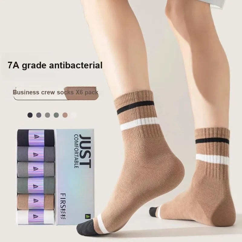 FIRS Mid Calf Socks Men's Gift Box Of 6 Doubles-1