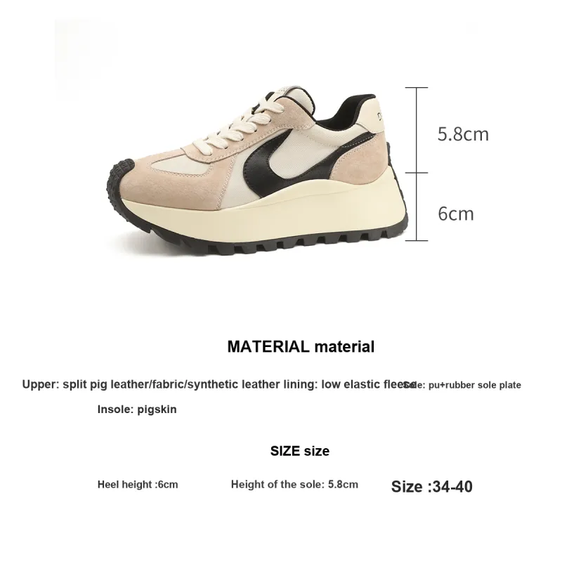 D FUSE SCANDINAVIA Cortez Shoes Lightweight Coverage Low Top Chunky Sneakers Women's Beige-6