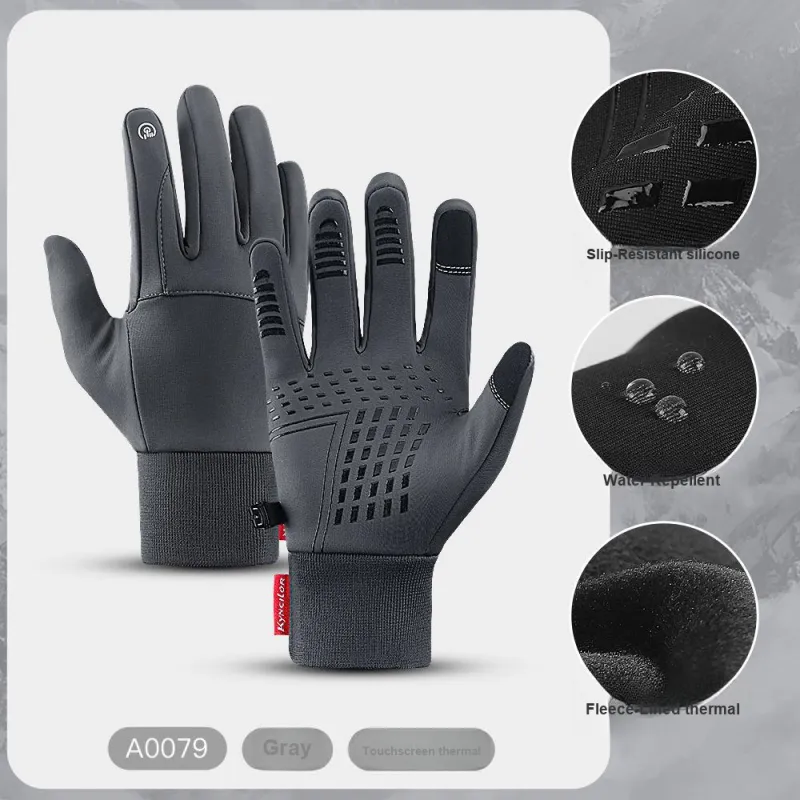 Cool Riding Treasure Riding Equipment Cycling Glove Unisex Polyester, Silicone Black, Gray-4