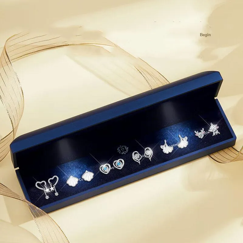 GAGA S925 Silver Stud Stud Earrings Women's-3