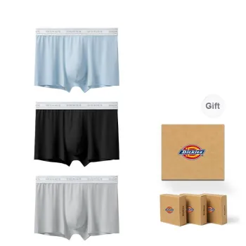 Dickies Underpants Men's Solid Color Comfortable Cut Out Breathable Skin Friendly Boxer 3 Pack Gift Box Set