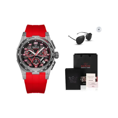 MARVIN Кварцевый механизм Мужские часы 45mm*45mm*14,6mm Скелет