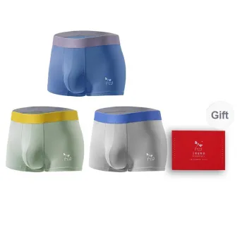 RED DRAGONFLY Cotton Panties Men's 3 Pack Gift Box Set