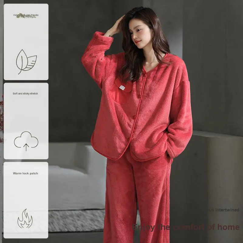 DanceBees Pajama Set Women's Red-4