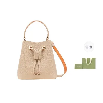 VANESSA HOGAN Cow Leather Shoulder Bag Crossbody Bag Handbags Small Size Women's Apricot