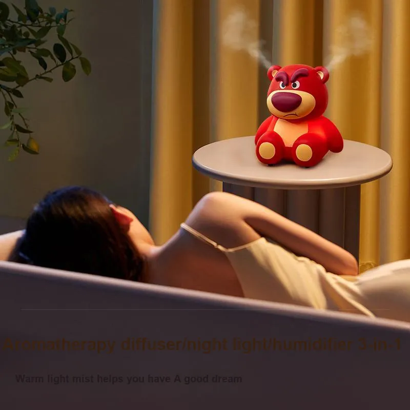 Disney Strawberry Bear Series Humidifier Aromatherapy Lamp Chibi Figures-9