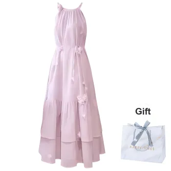 GOSO Sleeveless Dresses Women's Pink