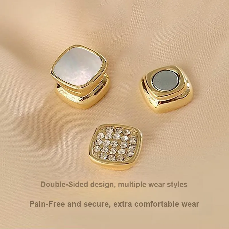 DAIRUO Zircon Clip On Earrings Men's-6