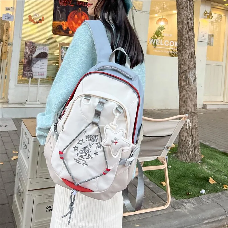 KAMLUI Nylon Fabric Backpack Unisex Multicolor-14