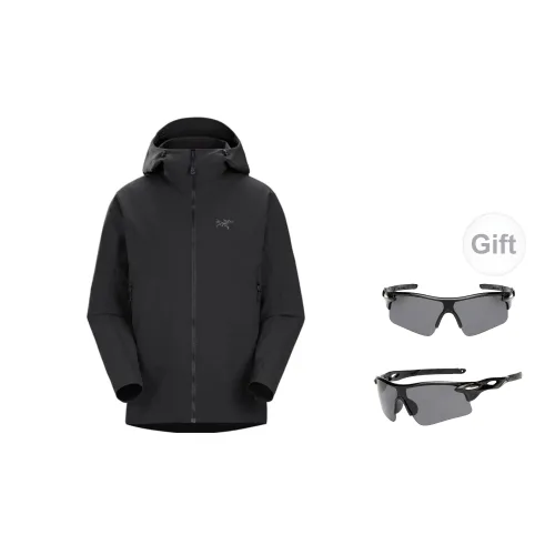 Arcteryx Gamma Series Windbreaker Jackets Men Black With Free Glasses