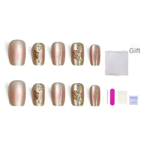 ORANOT Богатство Благоприятный Ручной Универсальный Роскошь Шimmer Градиент Thousand Золотой False Nail MID Длина (размер в длину) 24 мм