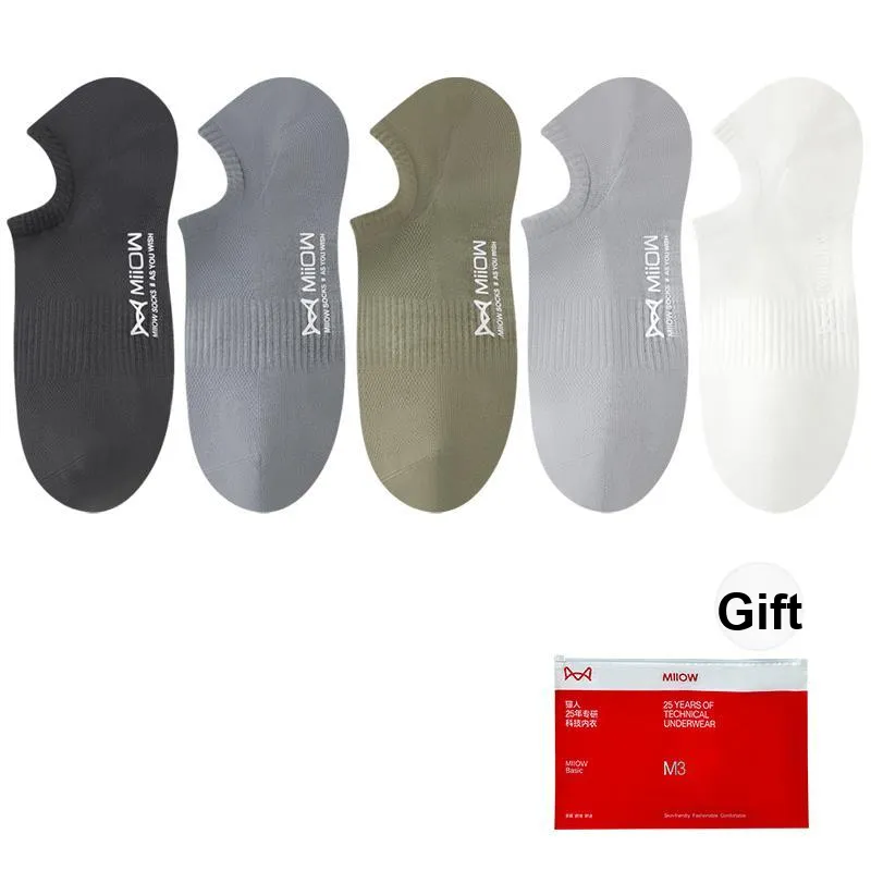 MIIOW Ankle Socks Men's Shopping Bag 5 Pack