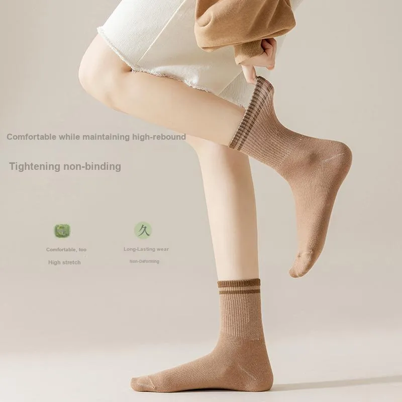 Cotton Gene Mid Calf Socks Women's Box 5 Pack-9
