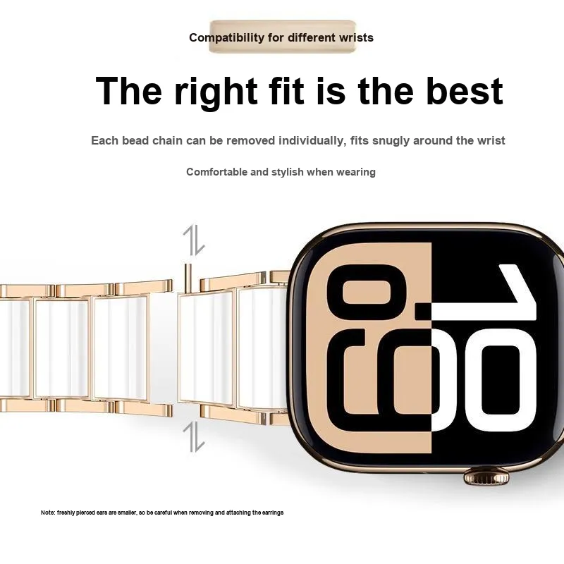 IBOANN Apple Compatibility Watch Band 15cm Ceramic, Stainless Steel Material-2