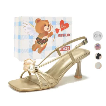 NTOZE Strap Sandals Women's Champagne Gift Box Set