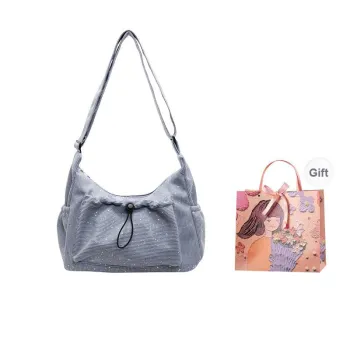 PARK DANCE Corduroy Shoulder Bag Women's White/Black/Blue/Red