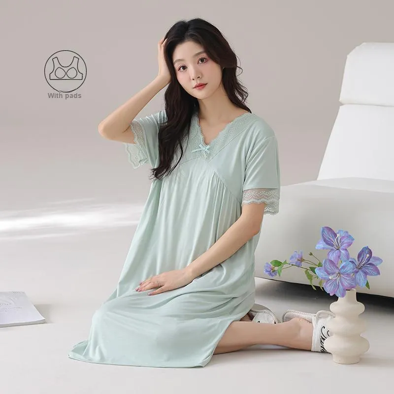 FENTENGCARE Nightgown Women's Teal-2