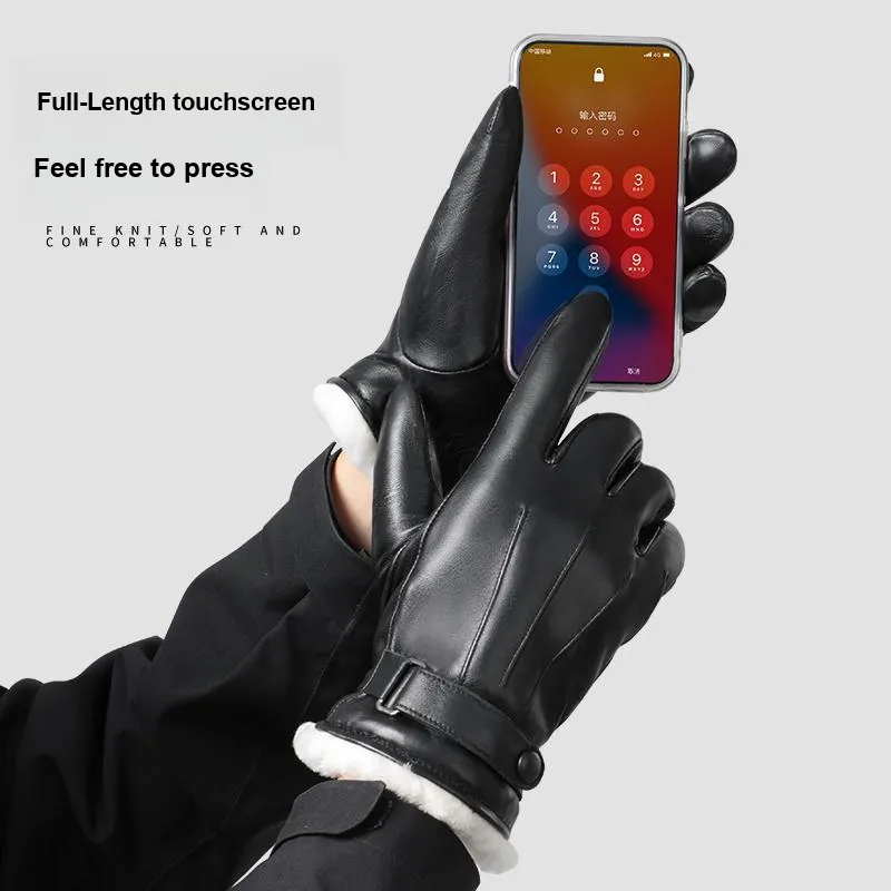 YUZHAOLIN Sheepskin Gloves Unisex-4