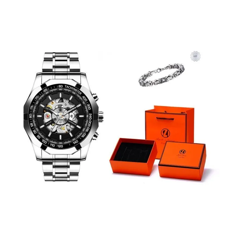 AIYISHI Automatic Mechanical Movement Watch Men's Watches Cut-Out Dial-15