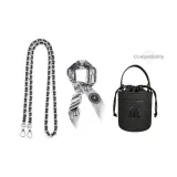 Leather Chain 110cm+Butterfly Silk Scarf