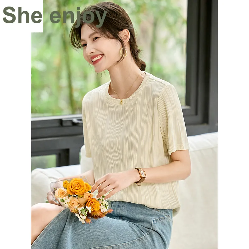 She Enjoys Regular T Shirt Women's Ecru-4