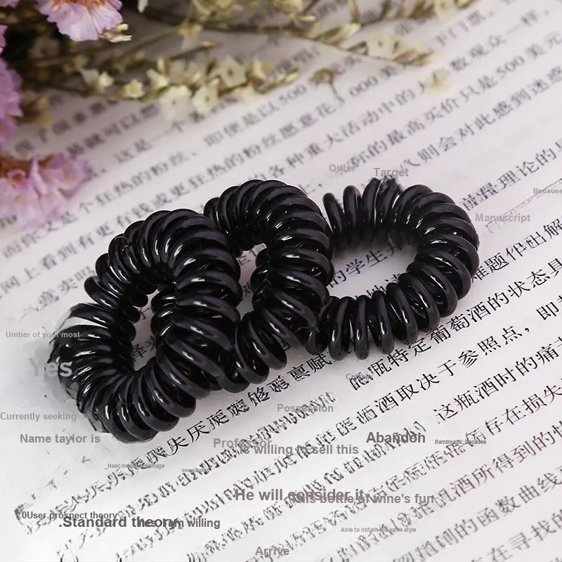 YUELEJI Small Size Telephone Wire Hair Tie 10 Pcs With Elastic OQ Classic And Versatile-1