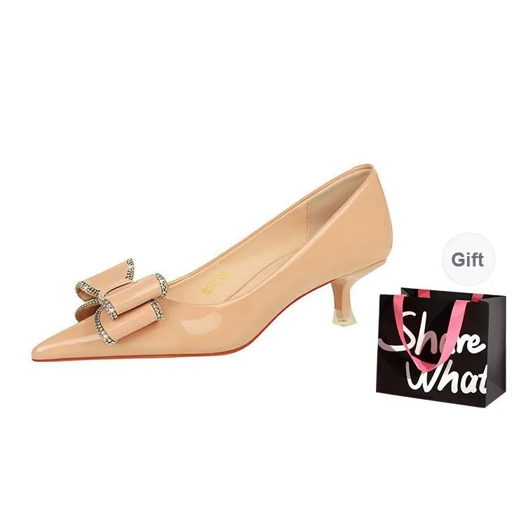 BIGTREE Chunky Heel High Heels 4.5cm Women's-16