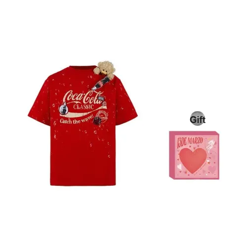 13 DEMARZO Coca Cola Collaboration Collection Рукав с оборванным плечом T-рубашка Унисекс
